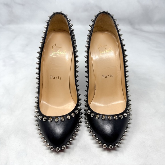Christian Louboutin Dorispiky 100 Spike Studded Stiletto Pumps Heels Black 34.5 - Picture 5 of 16